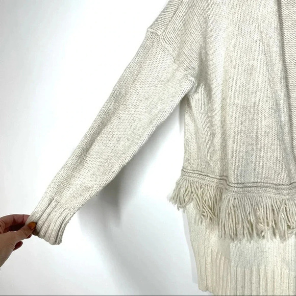 Madewell Colorblock Fringe Wool Blend Cardigan Sweater Size XS - Picture 4 of 6